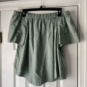 Light green off the shoulder top